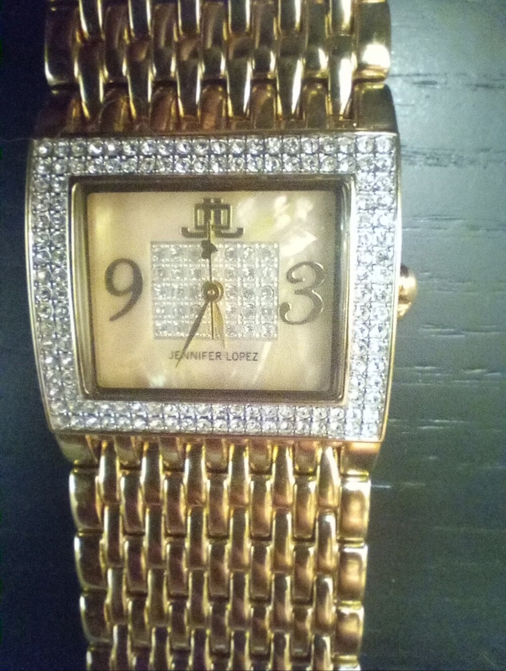Jennifer Lopez Gold Crystal Accent Women's Watch